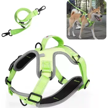Hračka pro psa TopTechnology FunAdd Reflexní Nylonový Hrudní Popruh pro Psy, Velikost: M (Zelený)