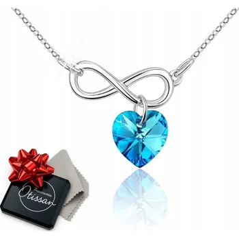 Náhrdelník Stříbrný náhrdelník 925 dámský srdce nekonečno Swarovski Stříbro krabička