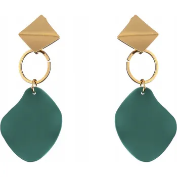 Náušnice Náušnice dlouhé zelené zlaté visací puzetové multi