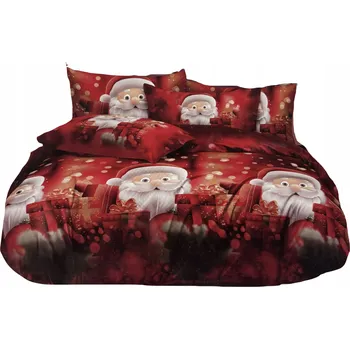 Povlečení POVLEČENÍ VÁNOČNÍ 160x200 SATÉNOVÉ DĚTSKÉ S MIKULÁŠEM 2 POVLEČENÍ NA POLŠTÁŘ 70x80