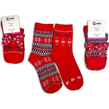 Pánské ponožky 2-BALENÍ Vánoční ponožky s mašlí Moraj Mikulášské 38-41