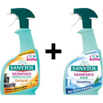 Čisticí prostředek SANYTOL sprej koupelny 500 ml + kuchyně 500 ml