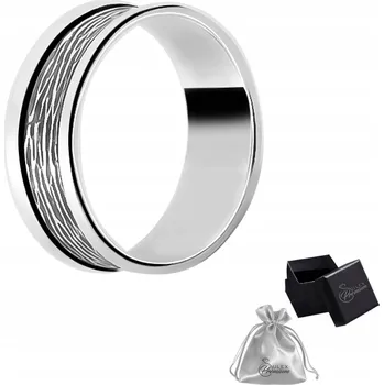 Prsten Elegantní snubní prsten s oxidovaným kroužkem ryzost 925 Stříbro 925, šířka 7 mm | vel. 19