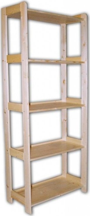Biedrax Regál dřevěný masivní 33,5 x 45 x 166 cm, 5 polic Barva: Přírodní