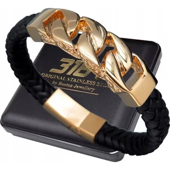 Náramek PÁNSKÝ NÁRAMEK Z PŘÍRODNÍ KŮŽE OCEL