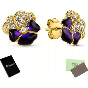 Náušnice ZLATÉ NÁUŠNICE MAČEŠKY KVĚTINY PRO ŽENU GRAVÍROVÁNÍ