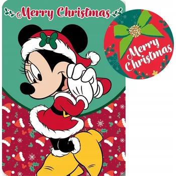 Dětská deka Disney Minnie Veselé Vánoce Vánoční fleecová deka 100x140cm