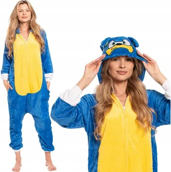 Dámské pyžamo Dámské pyžamo kombinéza Kigurumi Onesie kostým Sonic modrý 165-175 L