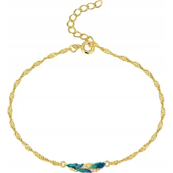 Náramek Náramek Mennica Bydgoska Pírko 925, 21 cm, pozlacený