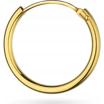 Náušnice ZLATÁ NÁUŠNICE KRUH pr 585 PUSA OBOČÍ NOS UCHO 15mm