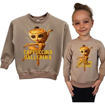 Chlapecké oblečení Dětská tepláková mikina pro dívku béžová Capuccina Ballerina 152/158