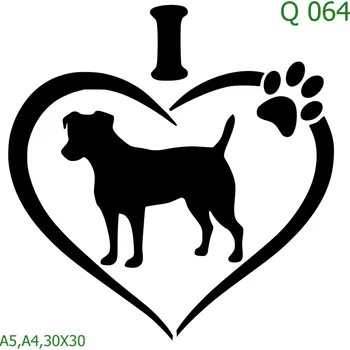 Plastová šablona pro malování - Srdce a věnečky - Srdce a pes (Q064) - A5 , Nelepící folie