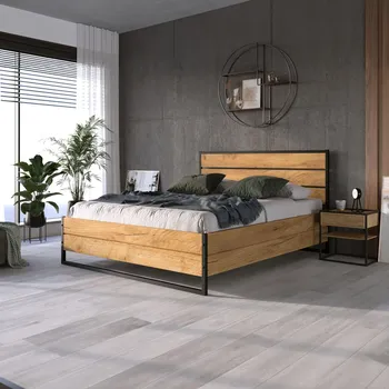 Postel SMB Postel z dubového masivu s úložným prostorem LARA, 120x200 cm