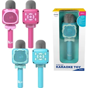 Hudební nástroj pro děti Mamido Dětský bezdratový Bluetooth karaoke mikrofon růžový MT1561