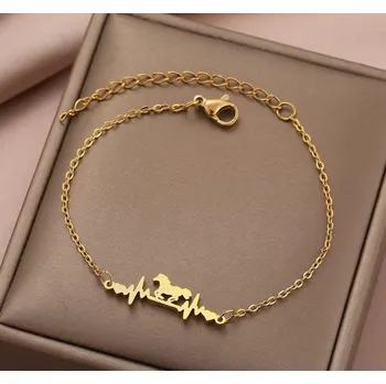 Náramek Ocelový náramek s koněm