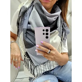 Šátek Grace černošedobéžový