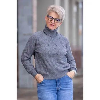 Dámský svetr N.EVERY DAY Elegantní svetr PAULINE [6155] Barva: Šedá, Velikost: S/M