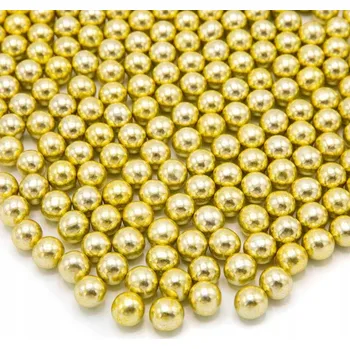 Jedlá dekorace na dort Perły Czekoladowe ZLATÉ Kuličky na Zdobení Dortu Křupavé 50g