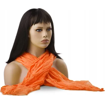 Šála Velký Mačkaný Šátek Hladká Šála Lehká Šifonová Šatka Oranžová Klasická