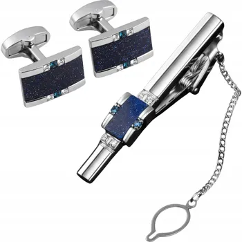 Manžetový knoflíček Sada manžetových knoflíčků a spony na kravatu Křišťál