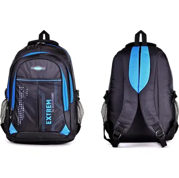 Silný Pánský BATOH Černý MODRÝ Studentský Školní Batoh Bag Street EXTREM
