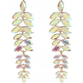 Náušnice Opalizující zlaté náušnice, efektně se třpytící, výrazný šperk na puzetku