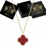 Zlatý Čtyřlístek náhrdelník s achátem Stříbro Přívěsek 925 Řetízek Dárek