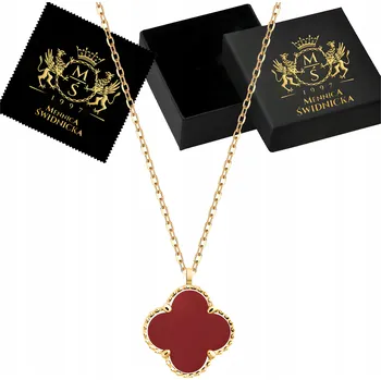 Náhrdelník Zlatý Čtyřlístek náhrdelník s achátem Stříbro Přívěsek 925 Řetízek Dárek