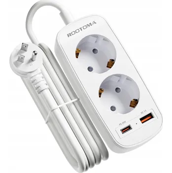 Napájecí kabel Prodlužovací přívod s 3 zásuvkami + 2x USB, vypínač, kabel 1,5 m