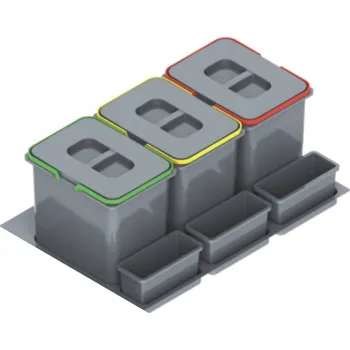 Odpadkový koš Třídicí koš na odpad 800 3x15L PRAKTIKO nízký REJS