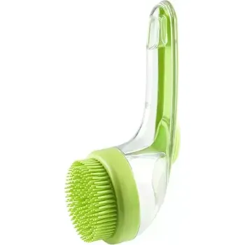 Kartáč pro zvířata TopTechnology Kartáč na koupání pro domácí zvířata s dlouhou rukojetí - silikonový kartáč pro psy a kočky, jemné zuby zelený