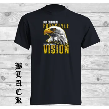 Pánské tričko panske-levne-bavlnene-tricko-potisk-freestyle-orel Barva: Black -černá, velikost: 5XL