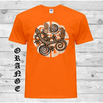 Pánské oblečení panske-levne-bavlnene-tricko-potisk-druid-jesterka Barva: Orange - oranžová, velikost: XXL