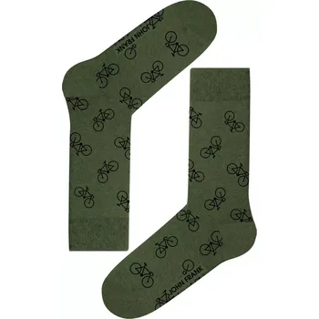 Pánské ponožky Pánské ponožky s obrázky John Frank JFLSEF15 zelená velikost 40-45