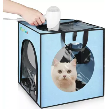 přepravka pro zvíře TopTechnology FUNADD Pet Bath Drying Box - Přenosná skládací sušička pro domácí mazlíčky do 5 kg (modrá)