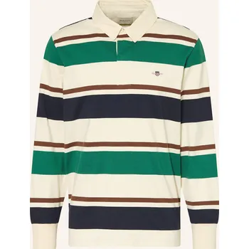 Pánské oblečení Gant Pánské Rugbyové Tričko, krémová / zelená / tmavě modrá, 3XL