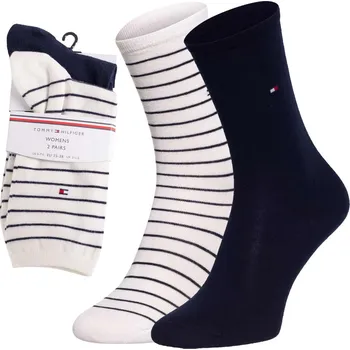 Pánské ponožky TOMMY HILFIGER PONOŽKY 2P ECRU/NAVY 100001494 002 Velikost: 39-42
