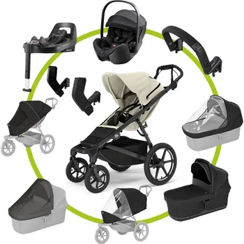 Dětské zboží Akční set MAX Thule Urban Glide 4-wheel Soft Beige + Britax Römer