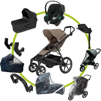 Kočárek Akční set MAX Thule Urban Glide 4-wheel Tinted Taupe + Cybex + univerzální příslušenství