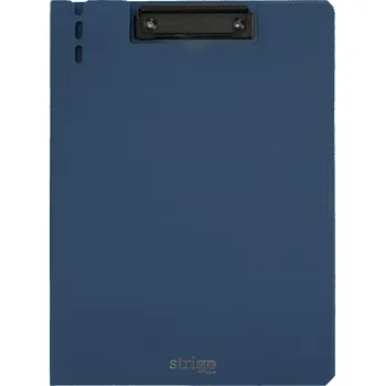 DESKA A4 S KLIPEM NA HORNÍ STRANĚ, TMAVĚ MODRÁ STRIGO, STRIGO