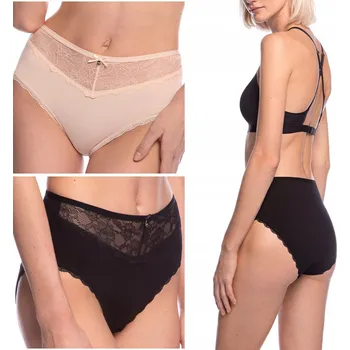 Kalhotky LAMA 1562MD kalhotky dámské krajkové kalhotky z viskózy VYSOKÝ STAV 2-PAK - 4XL