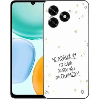 Pouzdro na mobilní telefon Gelový kryt mmCase na Honor X5c Plus - citát 4 bílé pozadí