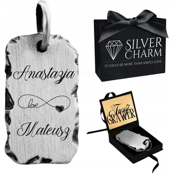 Přívěsek Unikátní vojenská známka Raw Edge s Vaším gravírování stříbro s925 přívěsek na řetízek