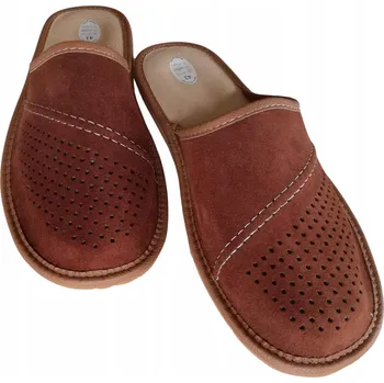 Dámská obuv Horské Pantofle Kožené Přírodní Papuče Bačkory Bamboše Kůže Semišové 37