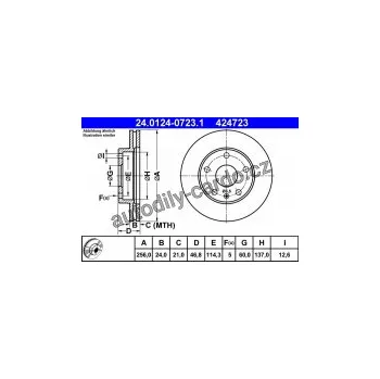 Brzdový kotouč Brzdový kotouč ATE 24.0124-0723 (AT 424723) - DAEWOO