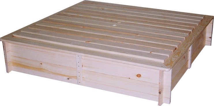 Pískoviště dřevěné s lavičkami a krytem Biedrax 140 x 140 x 30 cm Barva: Přírodní