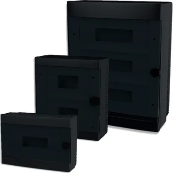 Rozvaděč ARS Modulární rozváděč 16 MOD (16 pojistek, 2x8), rozvodná skříň pro povrchovou montáž, plastová, průhledná dvířka IP40, 342597