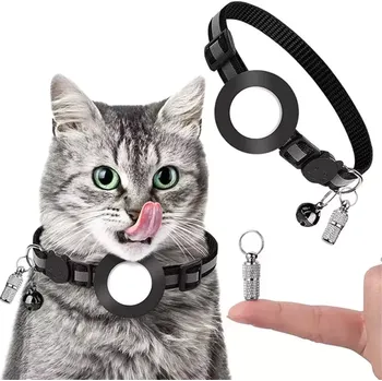 Obojek pro psa TopTechnology Pet Anti Lost Address Pendant Collar with Bell for Airtag (Černý)