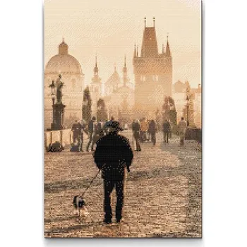 Diamantové malování Painting Queens Diamantové malování Praha Karlův Most, 60 × 80 cm, s rámem, hranaté