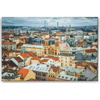 Diamantové malování Painting Queens Diamantové malování Výhled na město Plzeň, 60 × 80 cm, bez rámu, hranaté